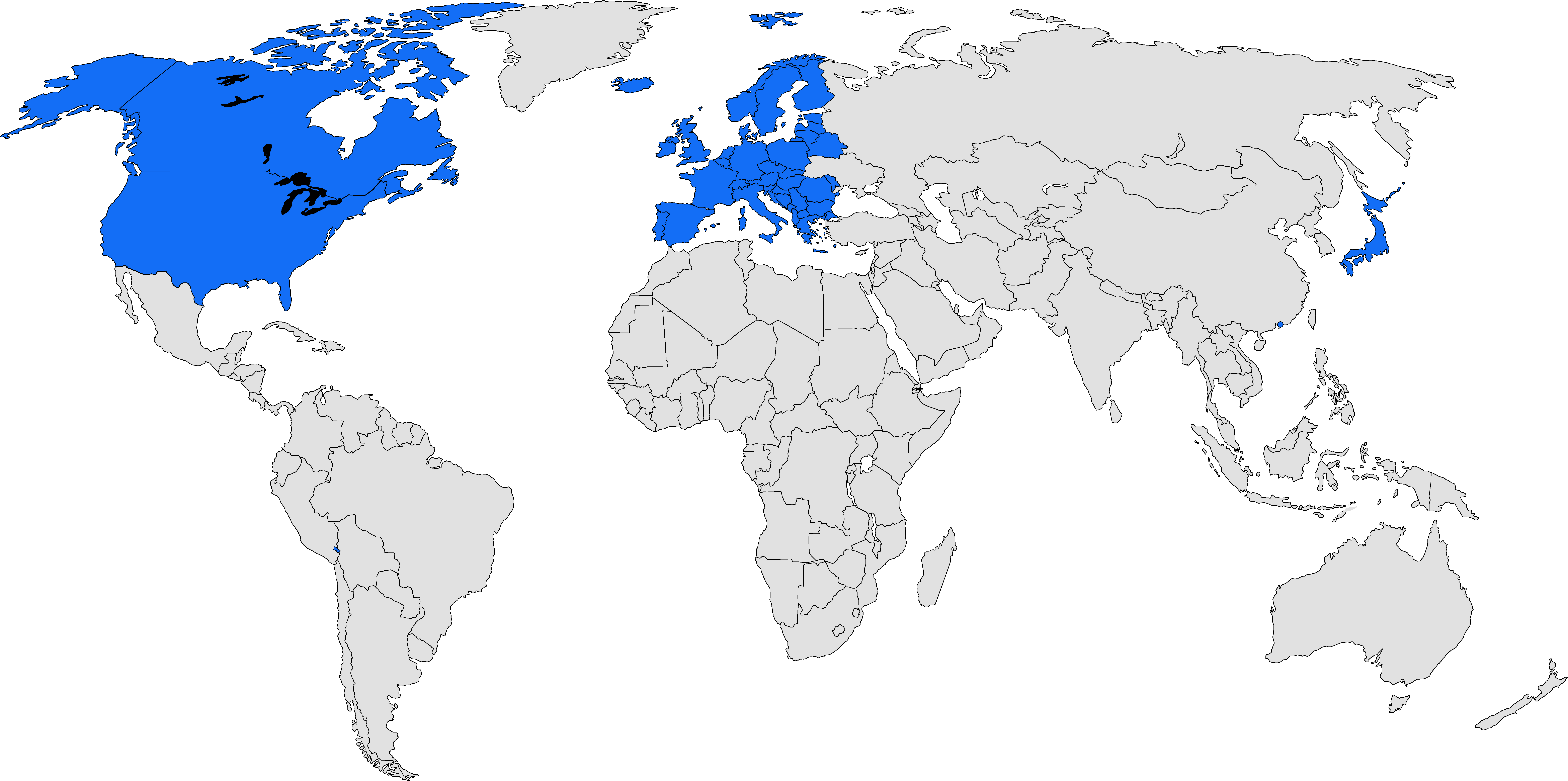 Shift4 map of offices global presence.