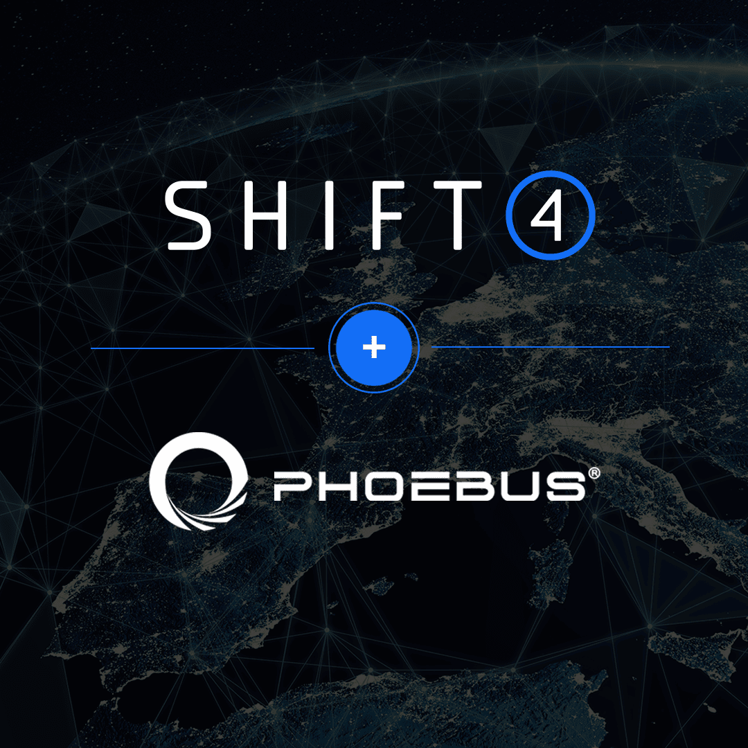 Shift4 and Phoebus logos to announce partnership