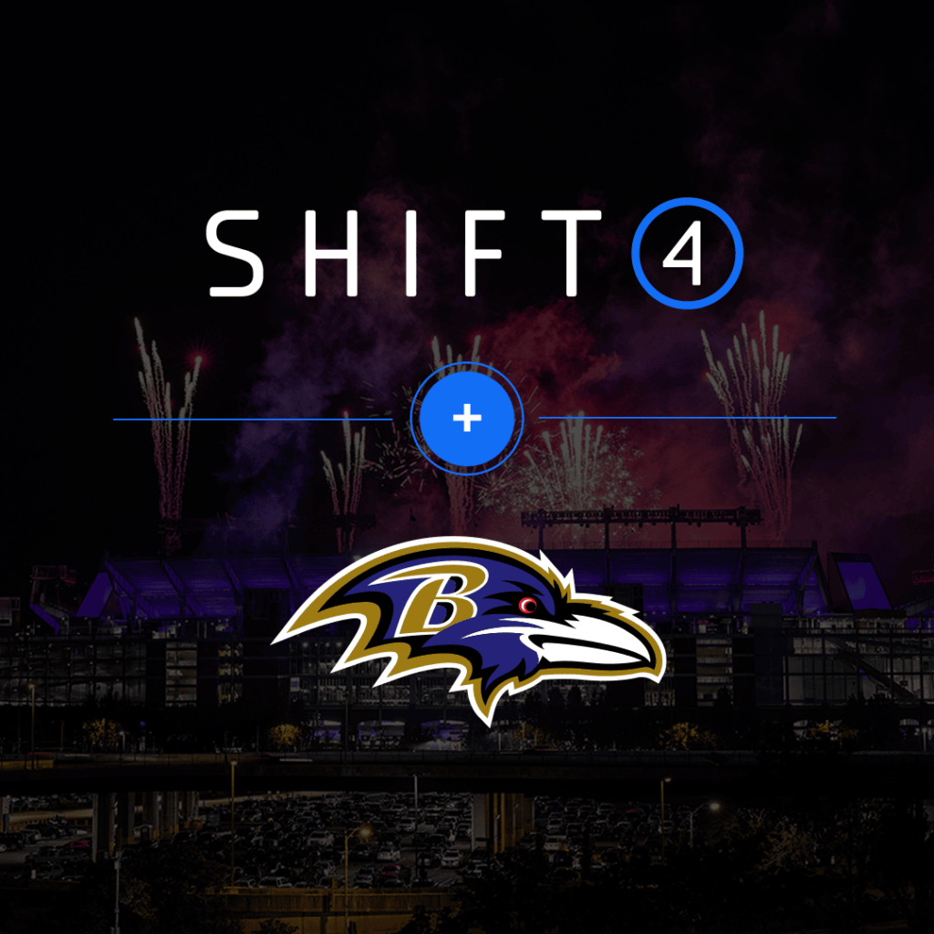 Shift4 to power payments for NFL Baltimore Ravens Shift4 and Ravens logos