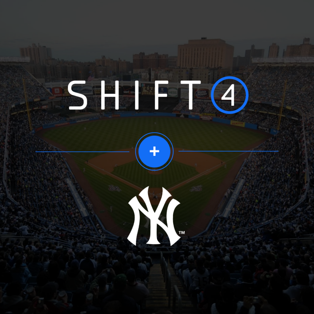 New York Yankees select Shift4 as payment processor. Shift4 & NYY logos